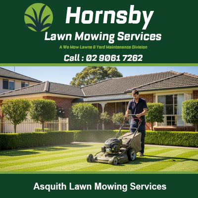 Professional lawn mowing service maintaining pristine residential lawn in Asquith NSW