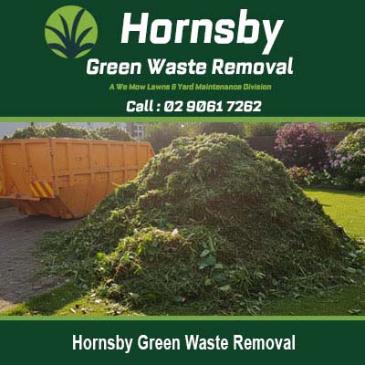 Large pile of garden clippings and green waste in Hornsby