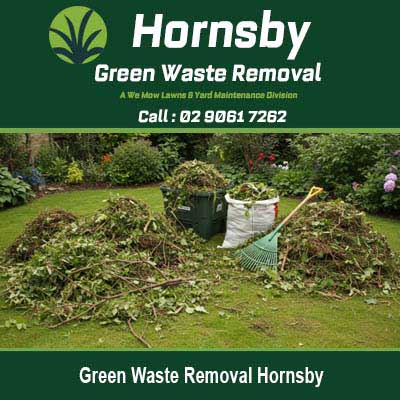 Piles of garden waste with a collection bag in Hornsby