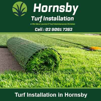 Roll of fresh turf being unrolled on soil in Hornsby