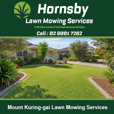 Freshly mowed residential front lawn with professional finish at Mount Kuring gai NSW property