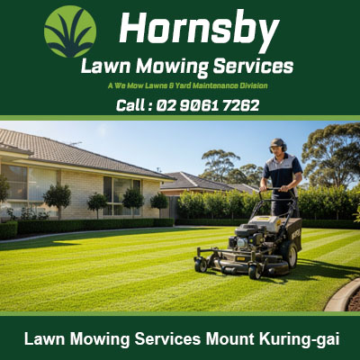 Professional lawn mowing specialist using commercial ride on mower at Mount Kuring gai NSW property