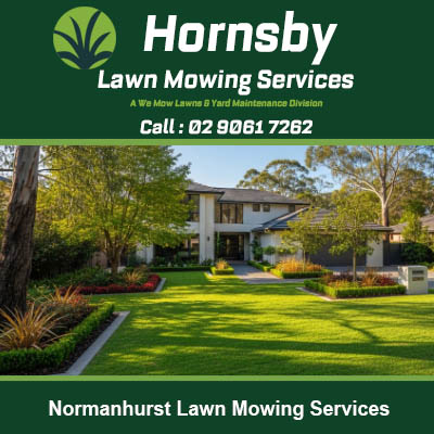 Freshly mowed front lawn with professional striped finish at beautiful Normanhurst NSW residence