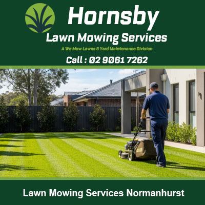Expert lawn mowing specialist creating striped pattern on residential front lawn in Normanhurst NSW