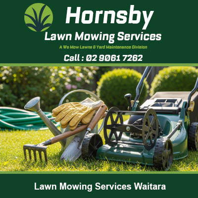 Professional lawn mowing equipment and yard maintenance tools ready for service in Waitara NSW